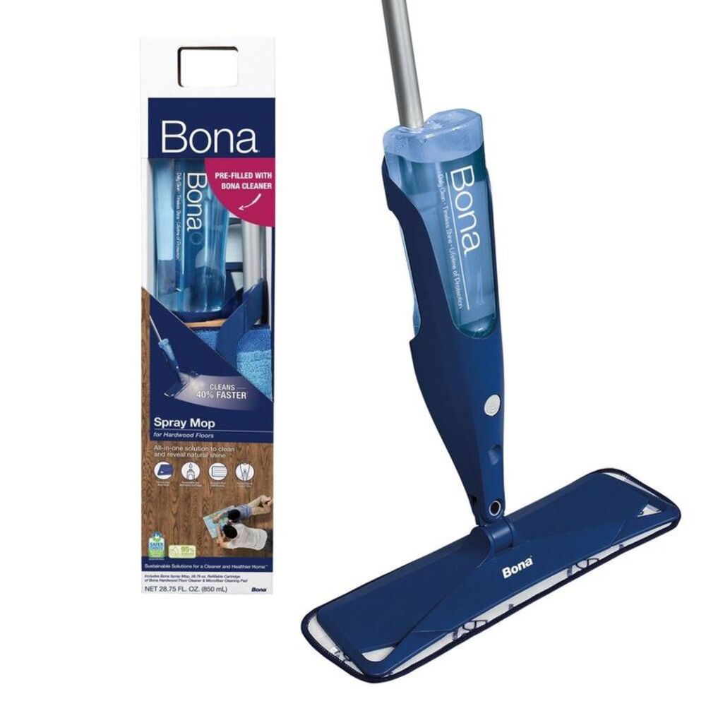 Bona -  Wood Floor Mop Starter Kit - 1 Spray Mop, 1 R Blue